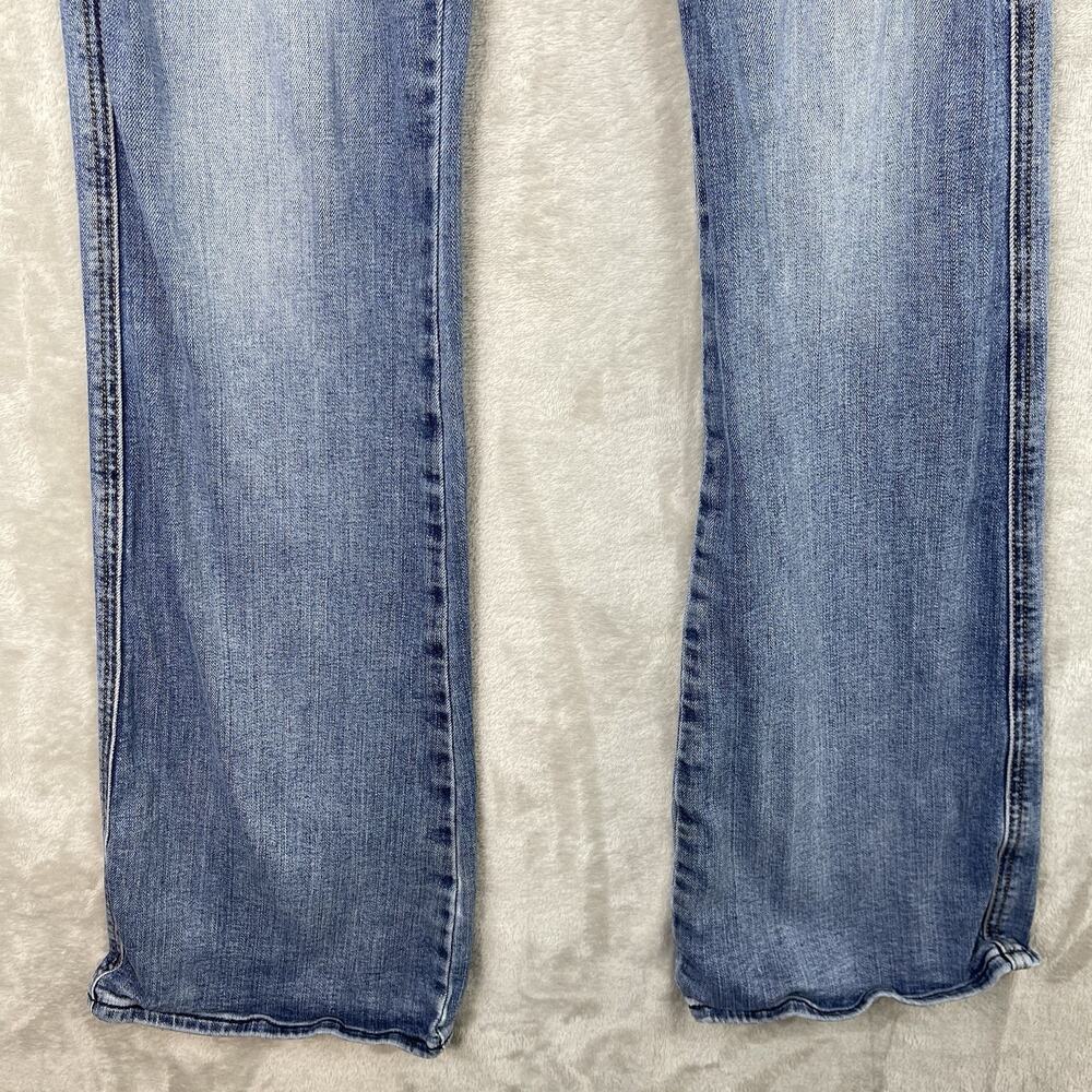 7 for All Mankind B (Air) A Pocket Size 26 Denim Jeans Flared Y2K Embroidered - Picture 3 of 15